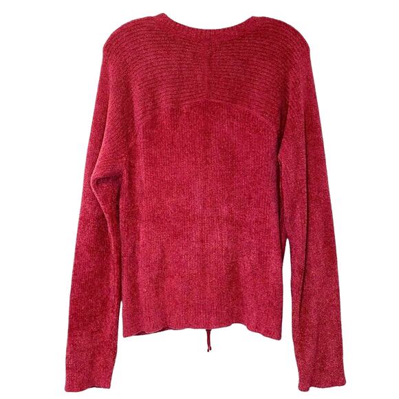 J.Jill Womens Size Large Chenille Cardigan Petite Zip Up Crewneck Long Sleeve - Picture 2 of 12